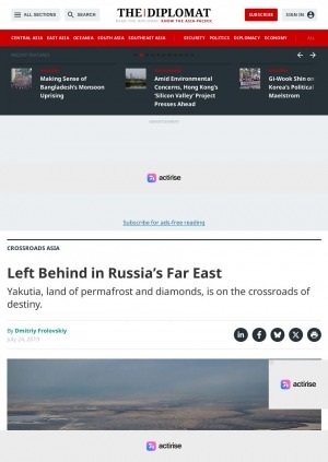 Обложка Электронного документа: Left Behind in Russia’s Far East. Yakutia, land of permafrost and diamonds, is on the crossroads of destiny