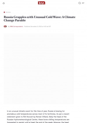 Обложка Электронного документа: Russia Grapples with Unusual Cold Wave: A Climate Change Parable