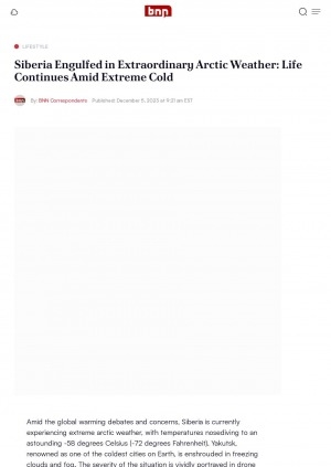 Обложка Электронного документа: Siberia Engulfed in Extraordinary Arctic Weather: Life Continues Amid Extreme Cold