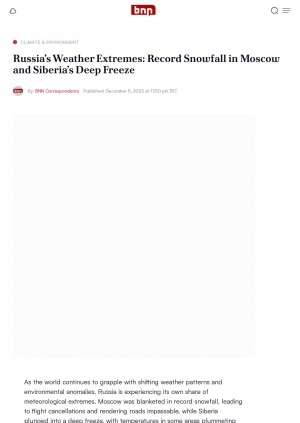 Обложка Электронного документа: Russia’s Weather Extremes: Record Snowfall in Moscow and Siberia’s Deep Freeze