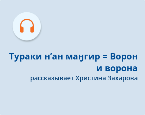 Обложка Электронного документа: Тураки н’ан маӈгир = Ворон и ворона: [эвенская сказка. аудиозапись]