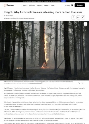 Обложка Электронного документа: Insight: Why Arctic wildfires are releasing more carbon than ever