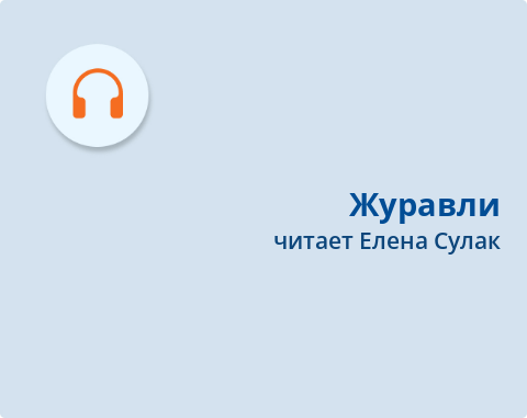 Обложка Электронного документа: Журавли: [стихотворение. аудиозапись]