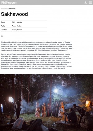 Обложка Электронного документа: Sakhawood: [photo project]. dates 2019 - Ongoing, location Russia