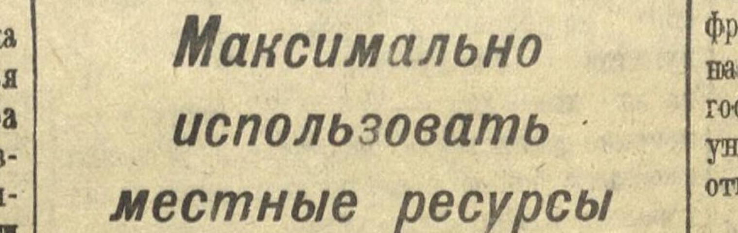 Обложка Электронного документа: Максимально использовать местные ресурсы. Из выступления секретаря парторганизации Якутского кожевенно-обувного комбината тов. Цитленко: [о помощи фронту]