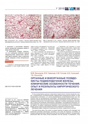 Обложка Электронного документа: Органные и внеорганные псевдокисты поджелудочной железы. Клинические особенности течения. Опыт и результаты хирургического лечения = Organic and extraorganic pancreatic pseudocysts. Clinical features of the current. An experience and results of surgical treatment