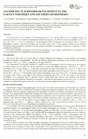 Обложка Электронного документа: Asymmetry in substorm development in the earth's northern and southern hemispheres