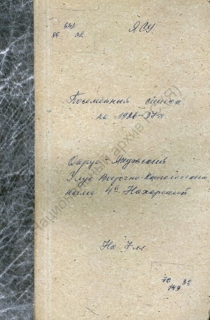 Обложка Электронного документа: Посемейный список по 4-му Нахарскому наслегу Восточно-Кангаласского улуса Якутского округа. 1 октября 1926 г. - 1 октября 1927 г.