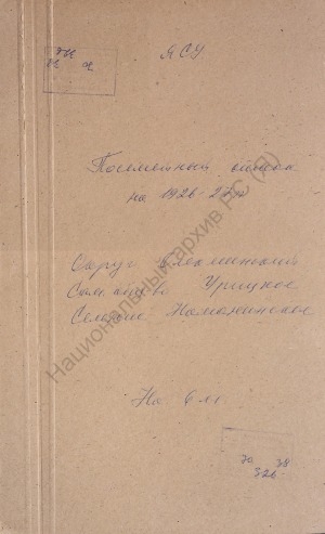 Обложка Электронного документа: Посемейный список по Наманинскому селению Урицкого сельского общества Олёкминского округа. 1 октября 1926 г. - 1 октября 1927 г.