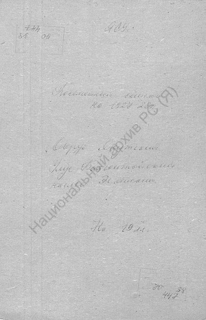 Обложка Электронного документа: Посемейный список по Эсятскому наслегу Баягантайского улуса Якутского округа. 1 октября 1927 г. - 1 октября 1928 г.