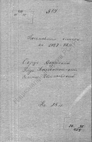 Обложка Электронного документа: Посемейный список по Ичигятскому наслегу Баягантайского улуса Якутского округа. 1 октября 1927 г. - 1 октября 1928 г.