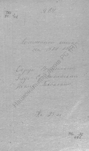 Обложка Электронного документа: Посемейный список по Теинскому наслегу Средне-Вилюйского улуса Вилюйского округа. 1 октября 1927 г. - 1 октября 1928 г.