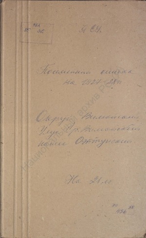 Обложка Электронного документа: Посемейный список по Оттунскому наслегу Средне-Вилюйского улуса Вилюйского округа. 1 октября 1927 г. - 1 октября 1928 г.