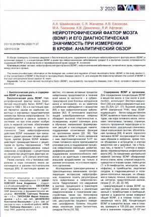 Обложка Электронного документа: Нейротрофический фактор мозга (BDNF) и его диагностическая значимость при измерении крови: аналитический обзор