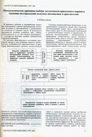 Обложка Электронного документа: Методологические принципы выбора экологически приемлемого варианта освоения месторождения полезных ископаемых в криолитозоне