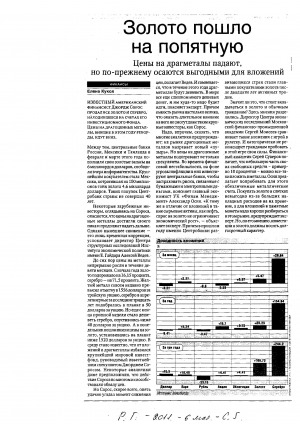 Обложка Электронного документа: Золото пошло на попятную