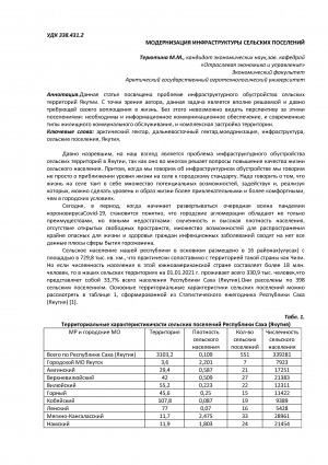 Обложка Электронного документа: Модернизация инфраструктуры сельских поселений <br>Modernization of rural settlement infrastructure