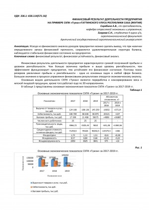 Обложка Электронного документа: Финансовый результат деятельности предприятия на примере СХПК "Тумэн" Таттинского улуса Республики Саха (Якутия) <br>Financial result of the company's activity on example of shpk "Tumen" Tattinsky ulus of the Republic of Sakha (Yakutia)