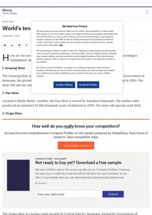 Обложка Электронного документа: World’s ten largest diamond mines in 2020