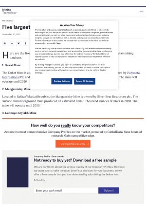 Обложка Электронного документа: Five largest silver mines in Russia in 2020