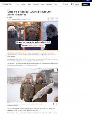 Обложка Электронного документа: "Dress like a cabbage": surviving Yakutsk, the world's coldest city