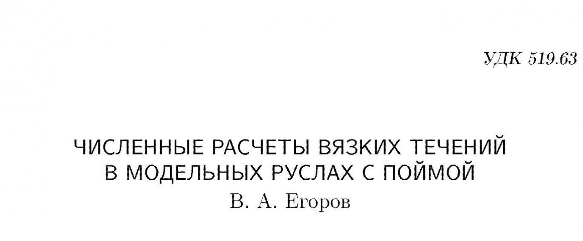 Обложка Электронного документа: Численные расчеты вязких течений в модельных руслах с поймой