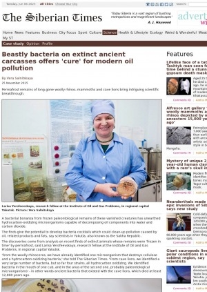 Обложка Электронного документа: Beastly bacteria on extinct ancient carcasses offers "cure" for modern oil pollution