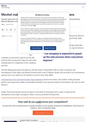 Обложка Электронного документа: Mechel makes u-turn decision on mining sale plans